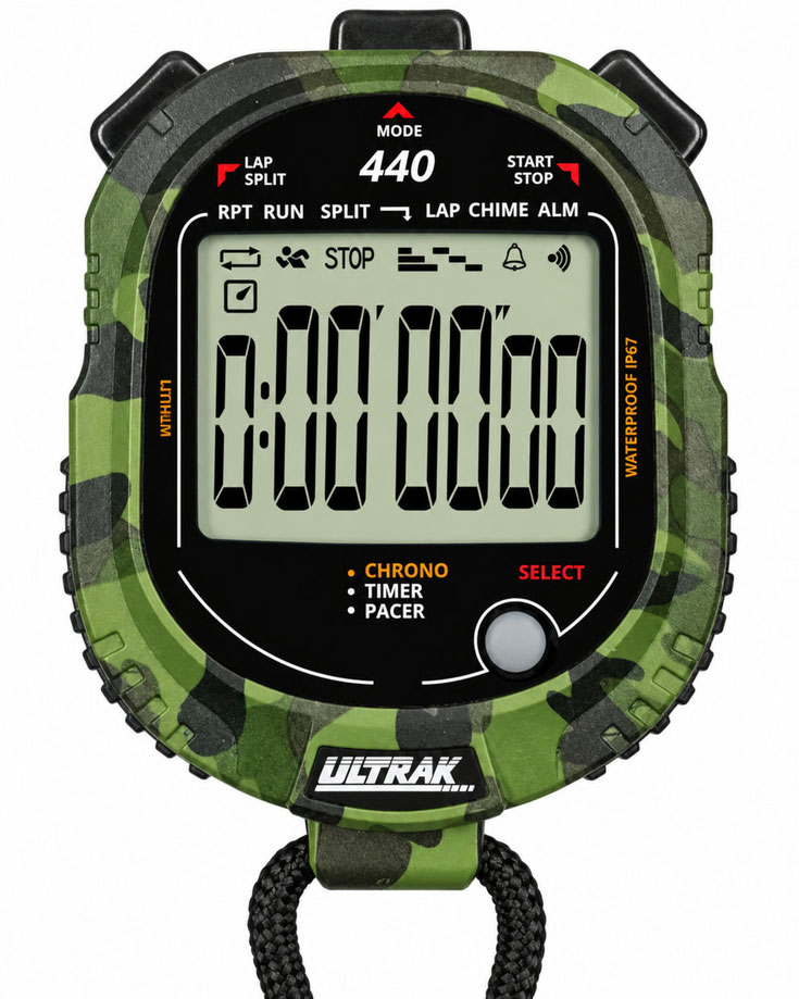 ULTRAK 440 – Waterproof Camouflage Stopwatch & Countdown Timer