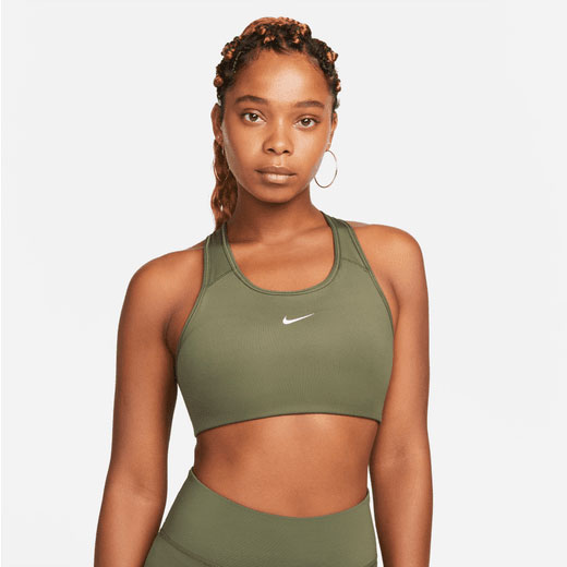Women's Lime Green Nike Swoosh Sports Bra Medium Support Sz XS, S NWT